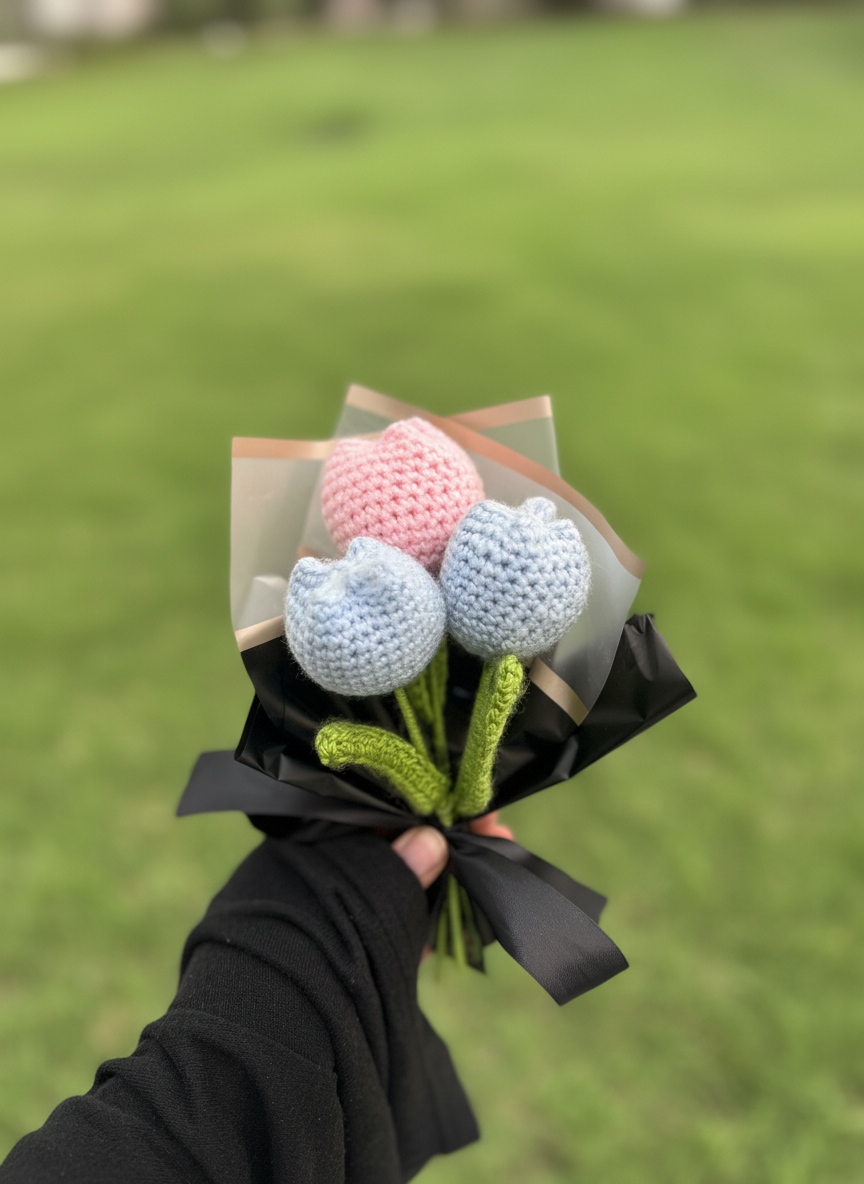 Mini blue pink tulip