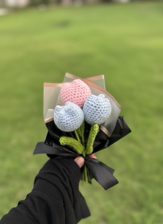 Mini blue pink tulip