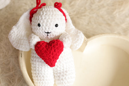 Heart bunny white