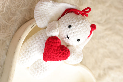 Heart bunny white