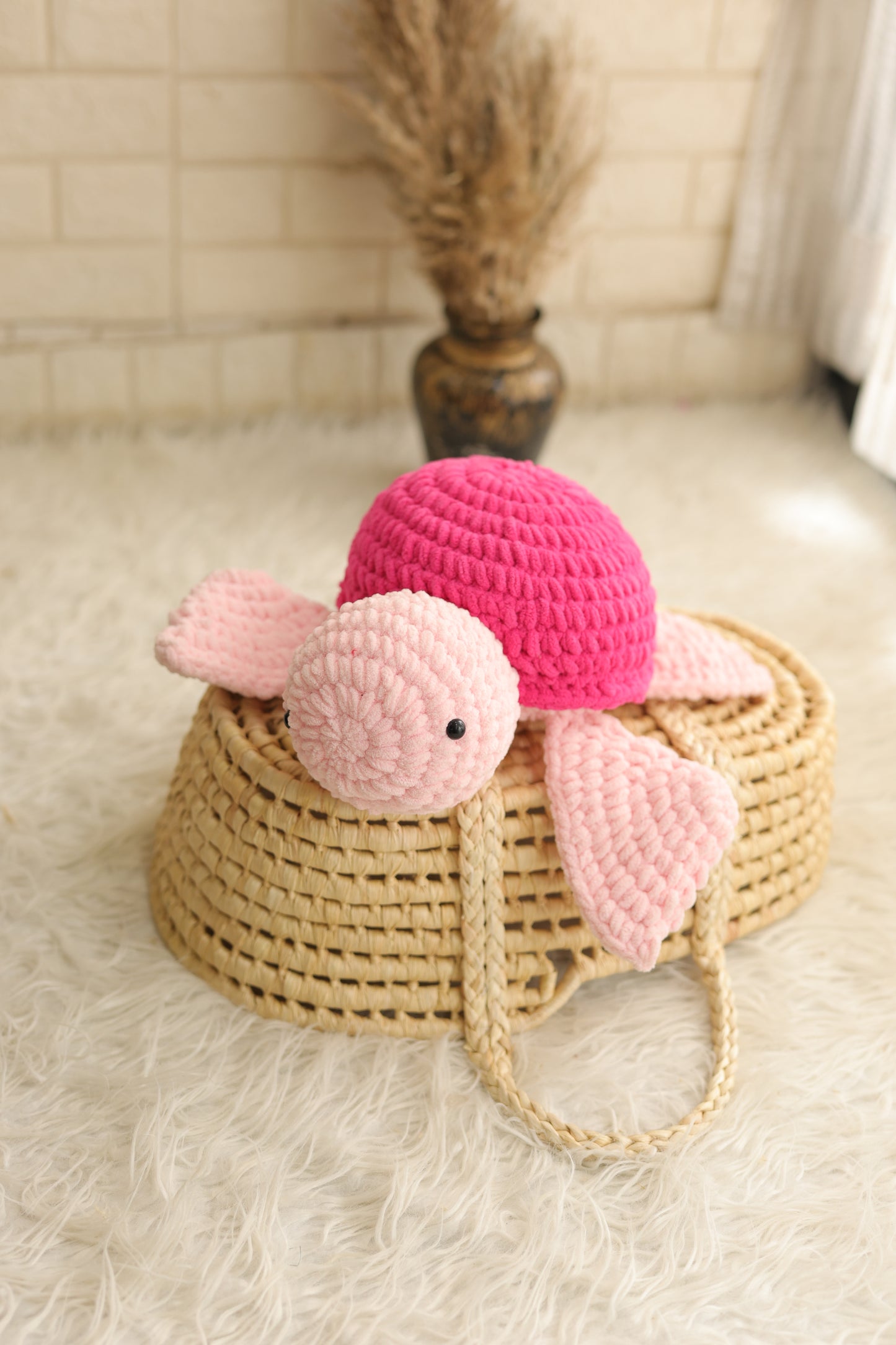 The adorable crochet turtle Pink