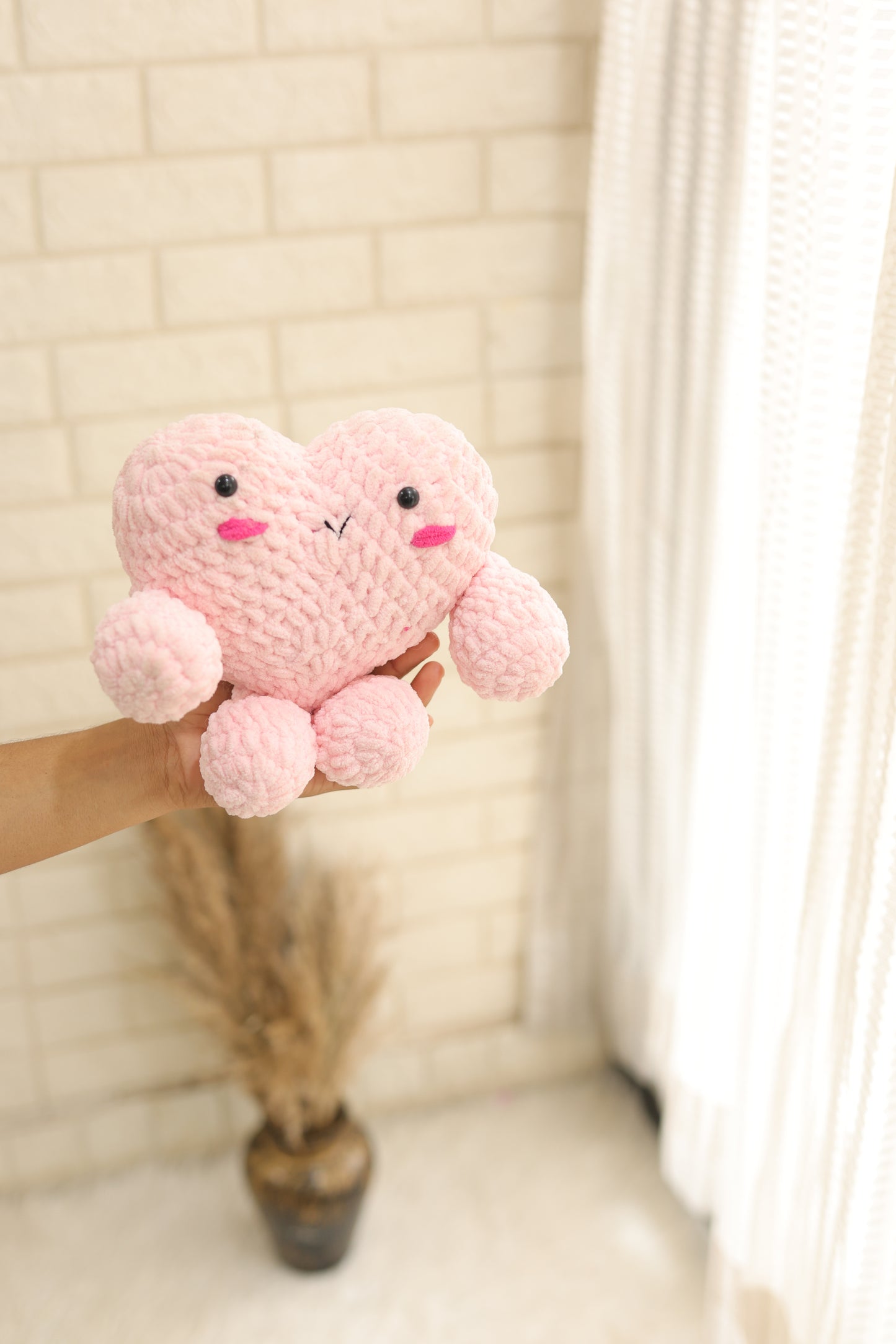 crochet smiley heart