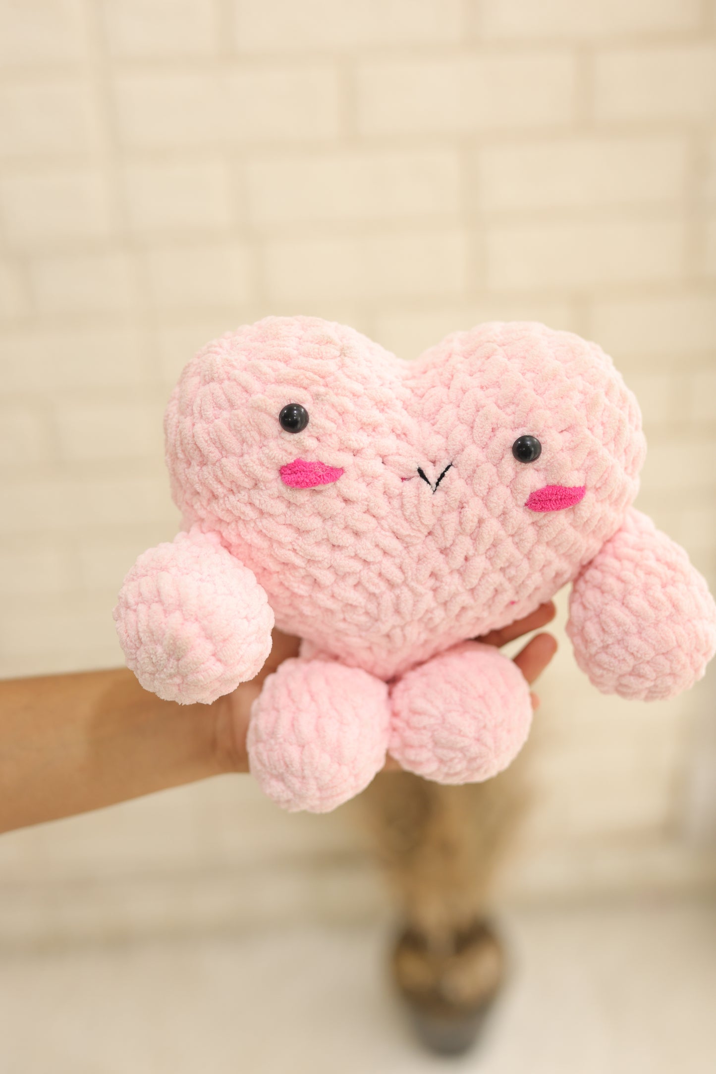 crochet smiley heart